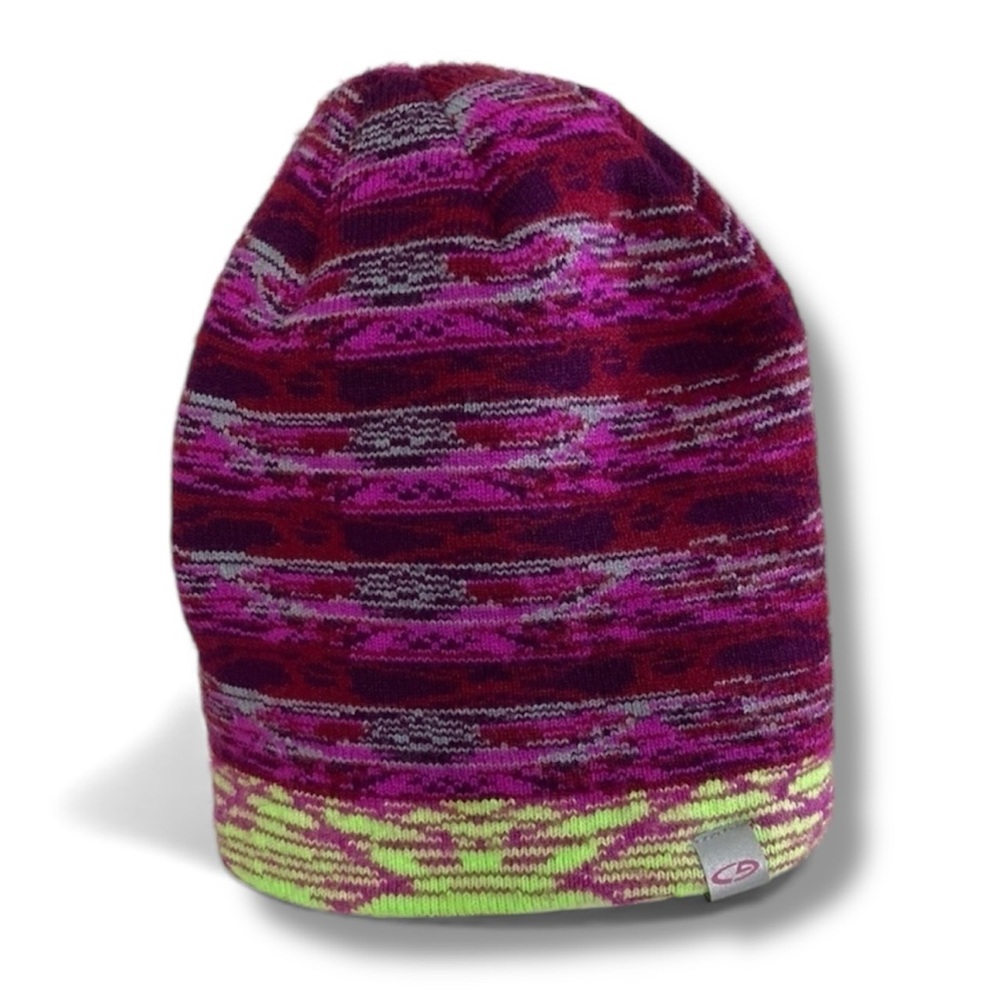 Pink Purple Red Green Colorful Hat Artsy Beanie Pretty Chic Neon